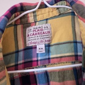 Old Navy Colorful Plaid BUTTON DOWN SHIRT